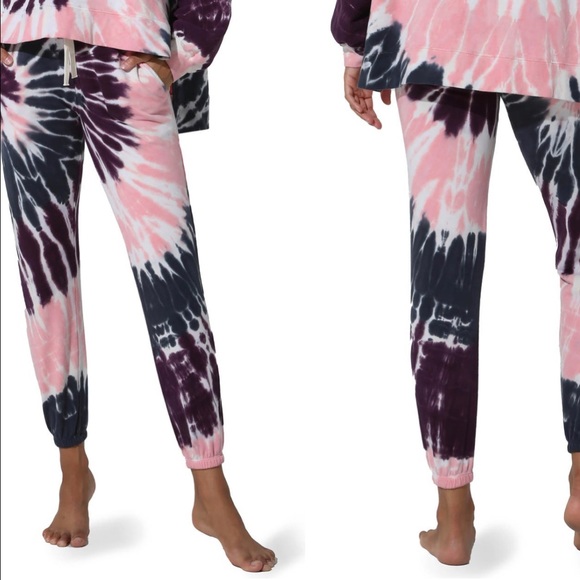 Electric & Rose Pants - Electric & Rose Vendimia Jogger Sweatpants Tie-dye Blush Pink Burgundy Aubergine